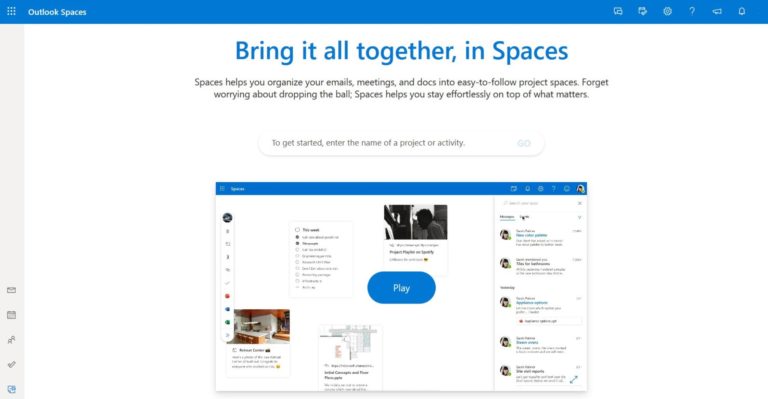 مایکروسافت از Outlook Spaces رونمایی کرد